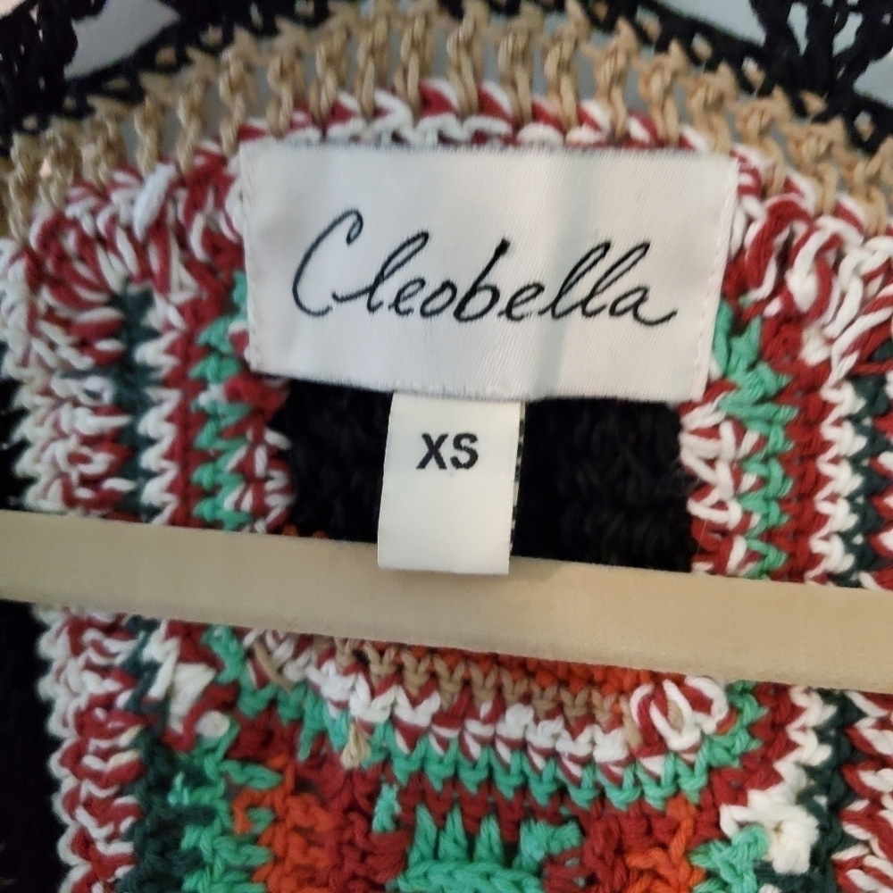 Cleobella Puff Sleeve Crochet Tunic Sweater Dress - Picture 7 of 9